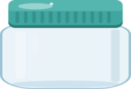 The in-game glass jar with a teal lid